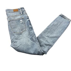 Judy Blue 9/29 Skinny fit Cotton Blend Destructed Jeans Pockets‎
